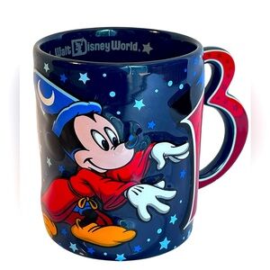 Walt Disney Blue/Red/Gold 2013 Fantasia Mickey Mouse as the Sorcerer Mug.  18 oz
